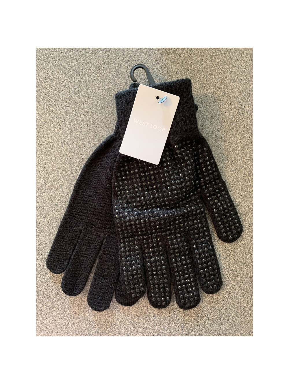 WEST LOOP Unisex Men's Women's Black Gripping Gloves Adult Size NEW!